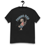 Fishing Blond Hair Dark Skin Tone No-Glasses Stubble Dad T-Shirt