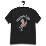 Fishing Brown Hair Tan Skin Tone No-Glasses Moustache Dad T-Shirt