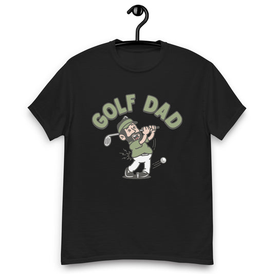 Golf Black Hair Light Skin Tone No-Glasses Beard Dad T-Shirt