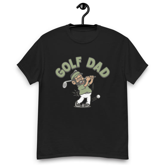 Golf Black Hair Tan Skin Tone Glasses Beard Dad T-Shirt