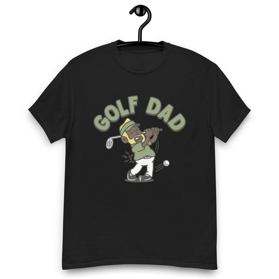 Golf Blond Hair Dark Skin Tone No-Glasses Beard Dad T-Shirt