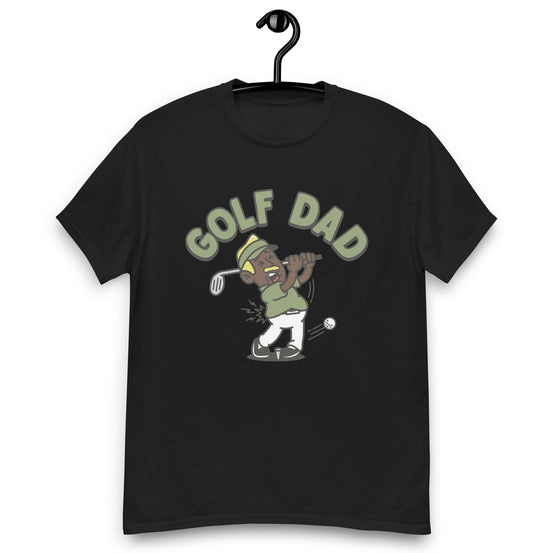 Golf Blond Hair Dark Skin Tone No-Glasses Moustache Dad T-Shirt