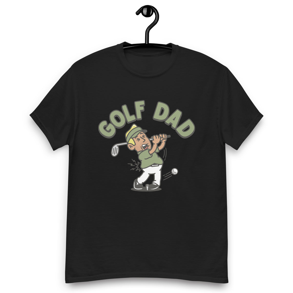 Golf Blond Hair Tan Skin Tone No-Glasses Stubble Dad T-Shirt