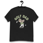 Golf Brown Hair Light Skin Tone Glasses Moustache Dad T-Shirt