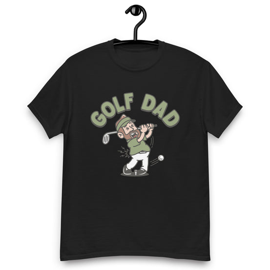 Golf Brown Hair Light Skin Tone No-Glasses Beard Dad T-Shirt
