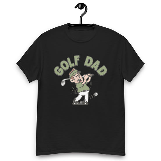Golf Brown Hair Light Skin Tone No-Glasses Stubble Dad T-Shirt