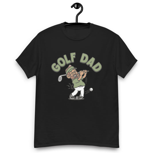 Golf Brown Hair Tan Skin Tone Glasses Beard Dad T-Shirt
