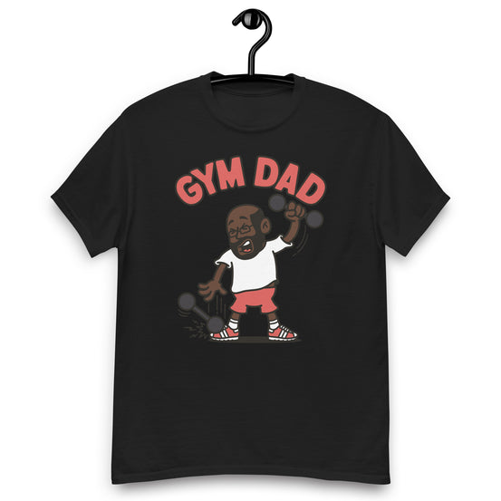 Gym Black Hair Dark Skin Tone Glasses Bald Beard Dad T-Shirt