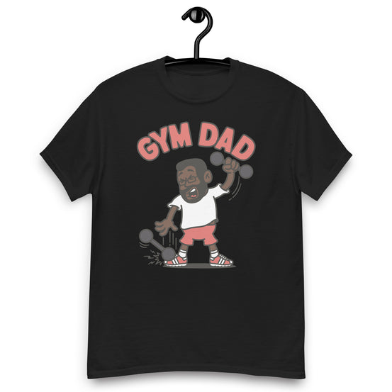Gym Black Hair Dark Skin Tone Glasses Short Beard Dad T-Shirt
