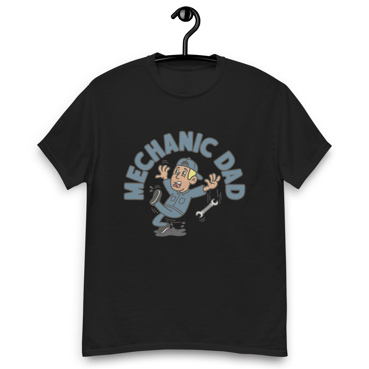 Mechanic Blond Hair Tan Skin Tone No-Glasses Stubble Dad T-Shirt