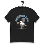 Running Black Hair Tan Skin Tone Glasses Beard Dad T-Shirt