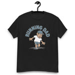 Running Black Hair Tan Skin Tone No-Glasses Stubble Dad T-Shirt