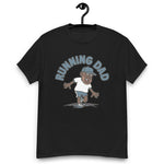 Running Brown Hair Dark Skin Tone No-Glasses Beard Dad T-Shirt
