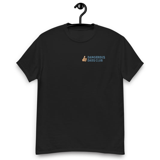 Dangerous Dads Club T-Shirt - Blue logo with tan thumb