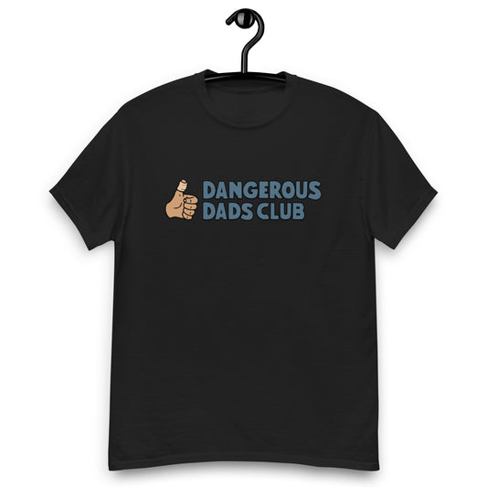 Dangerous Dads Club T-Shirt - Blue logo - tan thumb