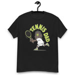 Tennis Black Hair Dark Skin Tone No-Glasses Long Stubble Dad T-Shirt