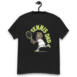 Tennis Brown Hair Dark Skin Tone Glasses Short Beard Dad T-Shirt