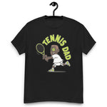 Tennis Brown Hair Dark Skin Tone Glasses Short Stubble Dad T-Shirt