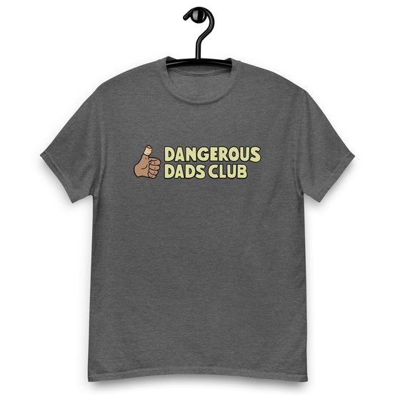 Dangerous Dads Club T-Shirt - yellow logo-tan thumb