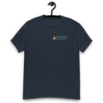 Dangerous Dads Club T-Shirt - Blue logo with tan thumb