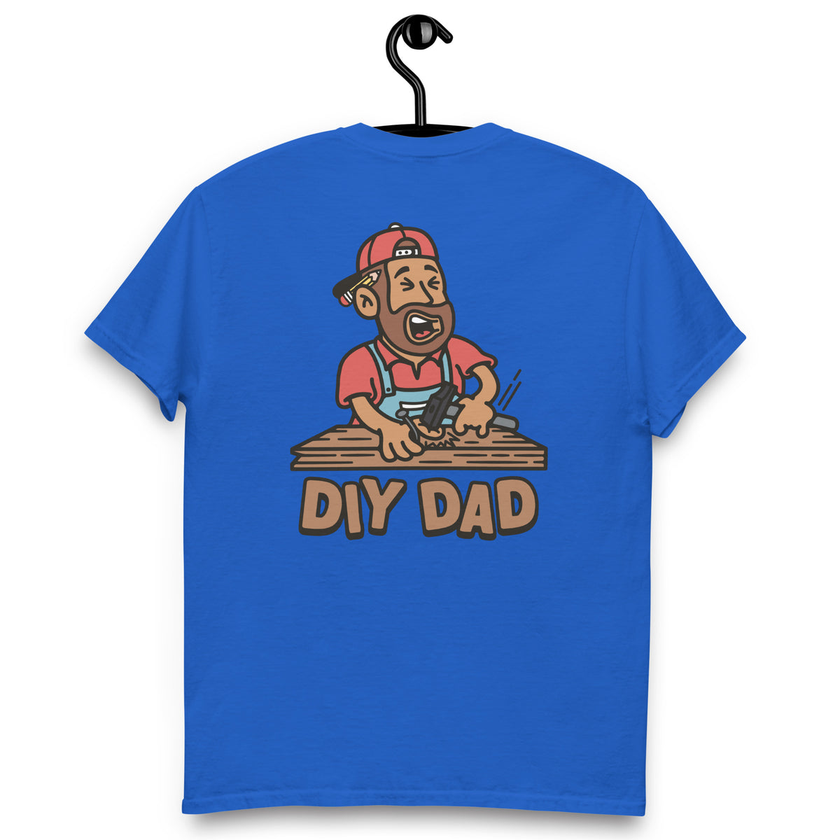 DIY Brown Hair Tan Skin Tone No-Glasses Beard Dad T-Shirt