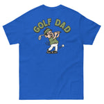 Golf Black Hair Light Skin Tone Glasses Moustache Dad T-Shirt