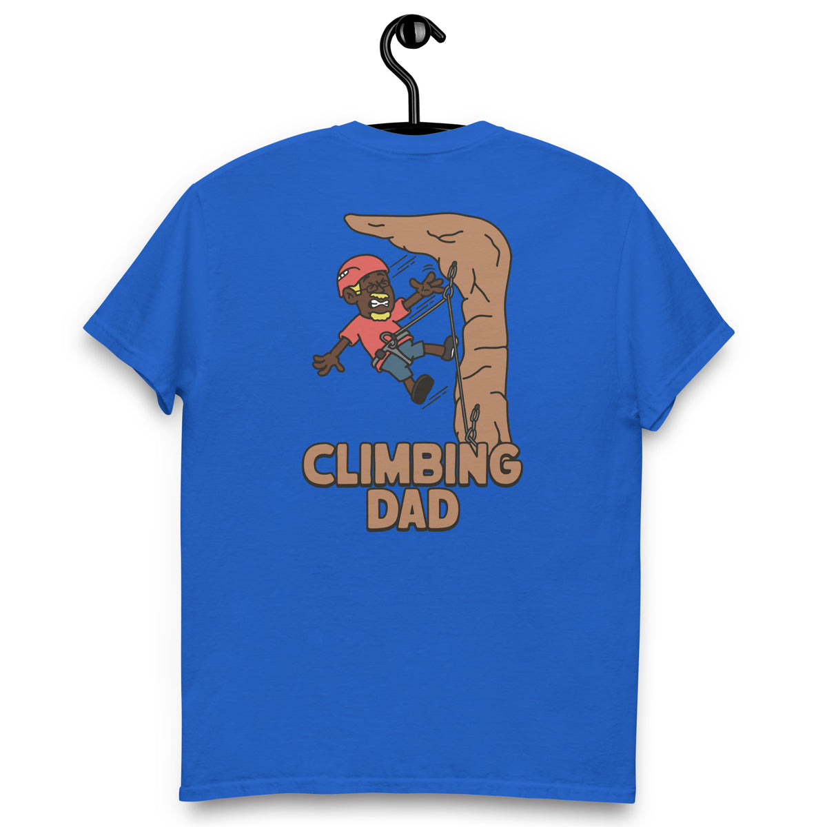 Climbing Blond Hair Dark Skin Tone Glasses Moustache & Chin Beard Dad T-Shirt
