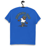 Running Blond Hair Dark Skin Tone No-Glasses Moustache Dad T-Shirt