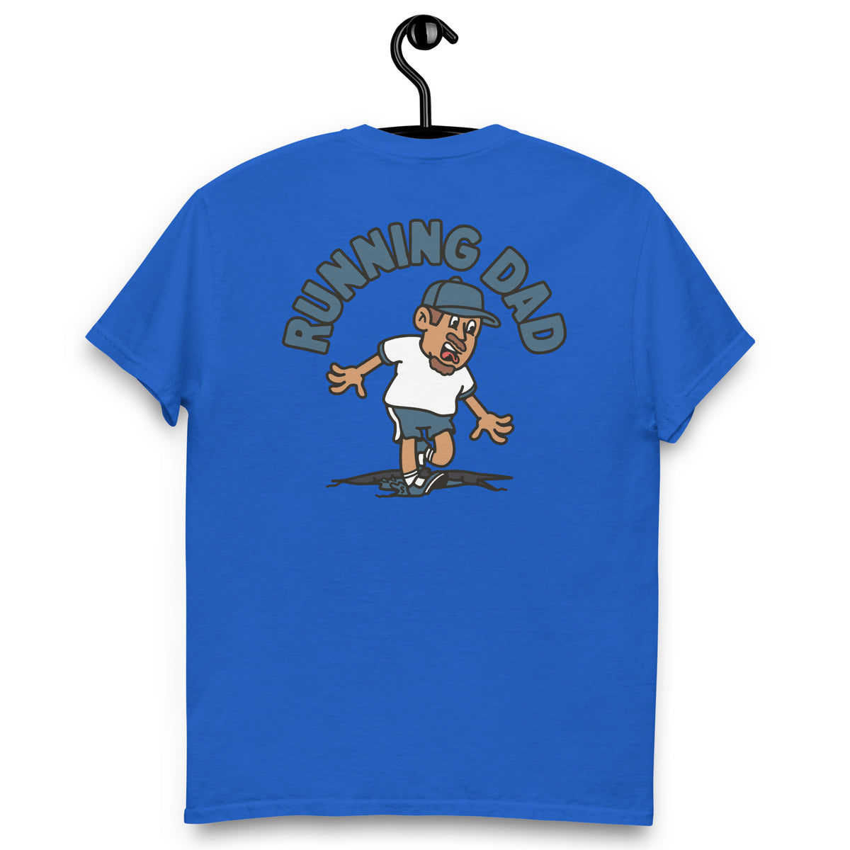 Running Brown Hair Tan Skin Tone No-Glasses Moustache & Chin Beard Dad T-Shirt