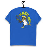 Tennis Blond Hair Dark Skin Tone Glasses Long Beard Dad T-Shirt