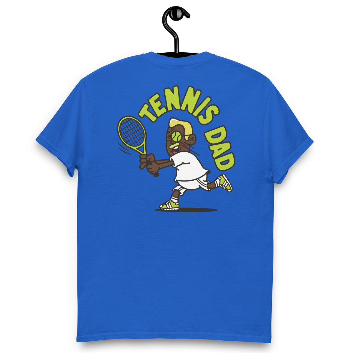 Tennis Blond Hair Dark Skin Tone Glasses Medium Moustache Dad T-Shirt