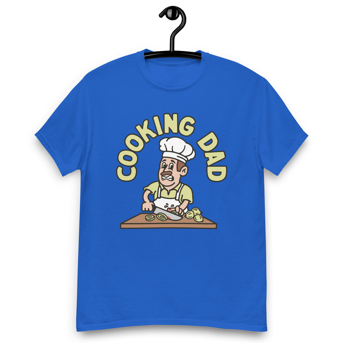 Cooking Brown Hair Light Skin Tone No-Glasses Moustache Dad T-Shirt