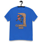Climbing Blond Hair Dark Skin Tone No-Glasses Stubble Dad T-Shirt