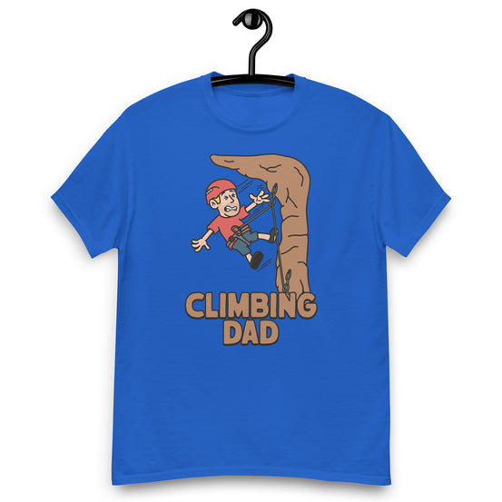 Climbing Blond Hair Light Skin Tone No-Glasses Stubble Dad T-Shirt