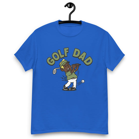 Golf Blond Hair Dark Skin Tone No-Glasses Stubble Dad T-Shirt