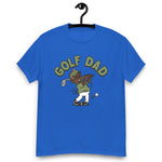 Golf Brown Hair Dark Skin Tone Glasses Stubble Dad T-Shirt