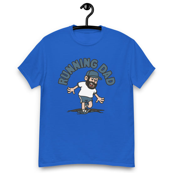 Running Black Hair Light Skin Tone No-Glasses Beard Dad T-Shirt