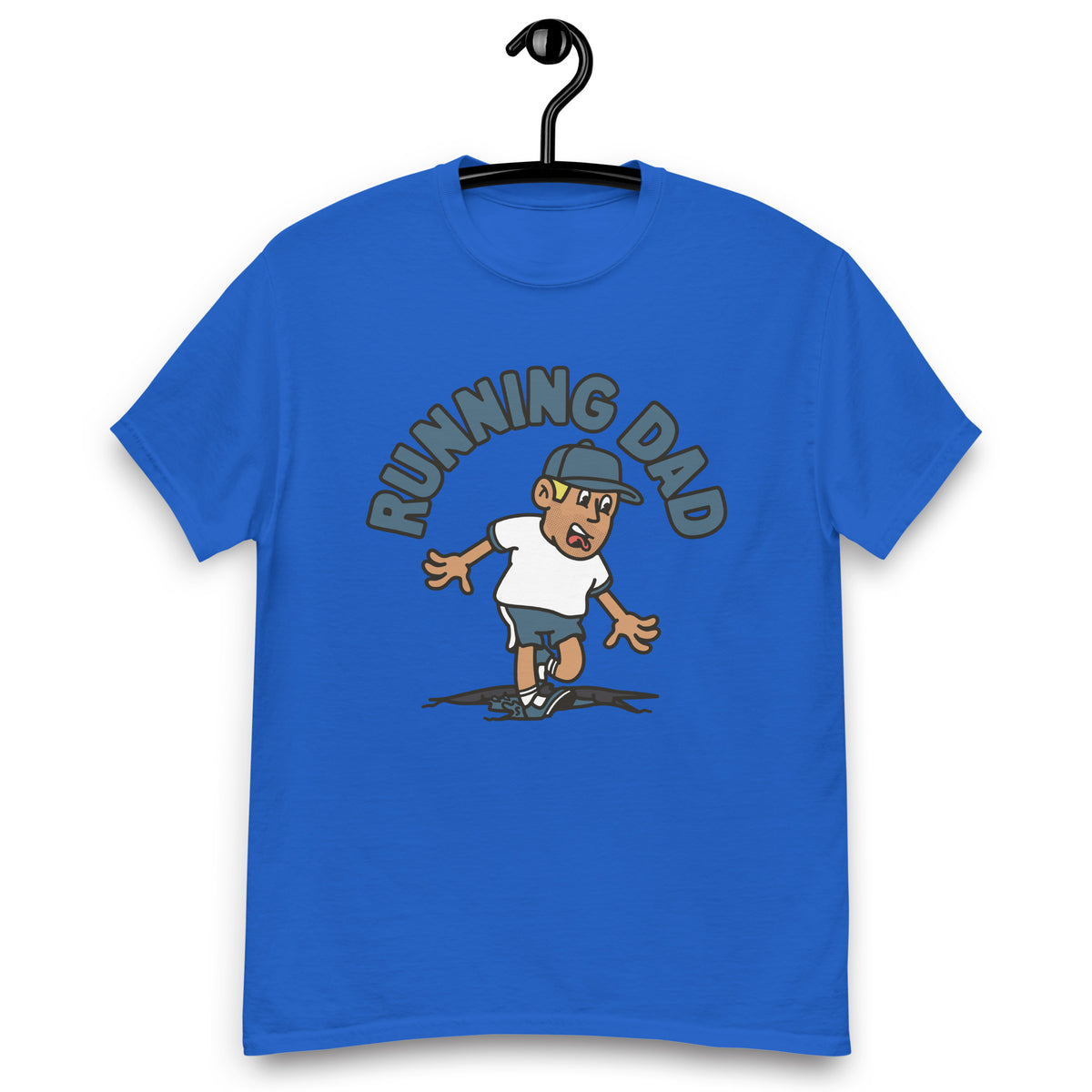 Running Blond Hair Tan Skin Tone No-Glasses Stubble Dad T-Shirt