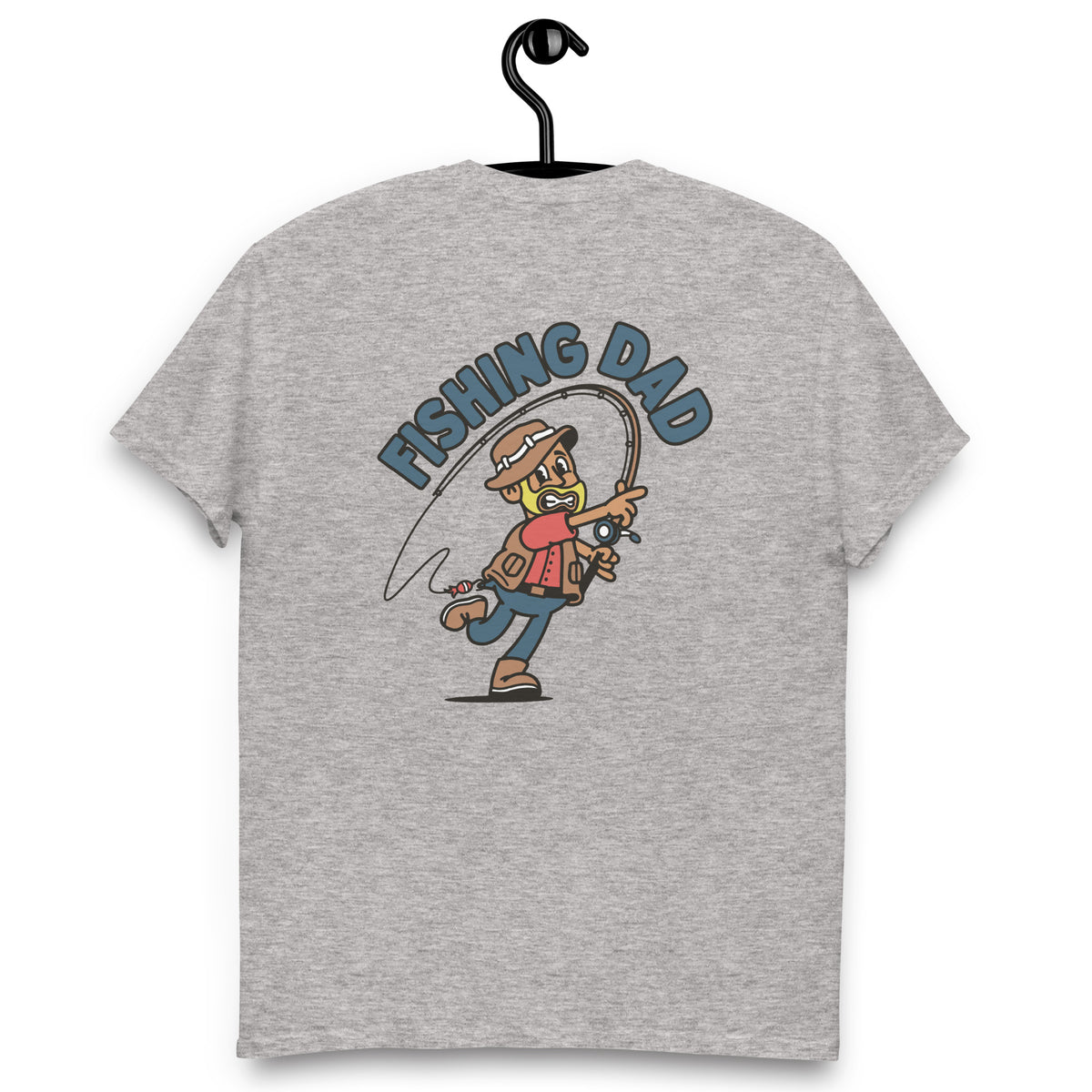 Fishing Blond Hair Tan Skin Tone No-Glasses Beard Dad T-Shirt