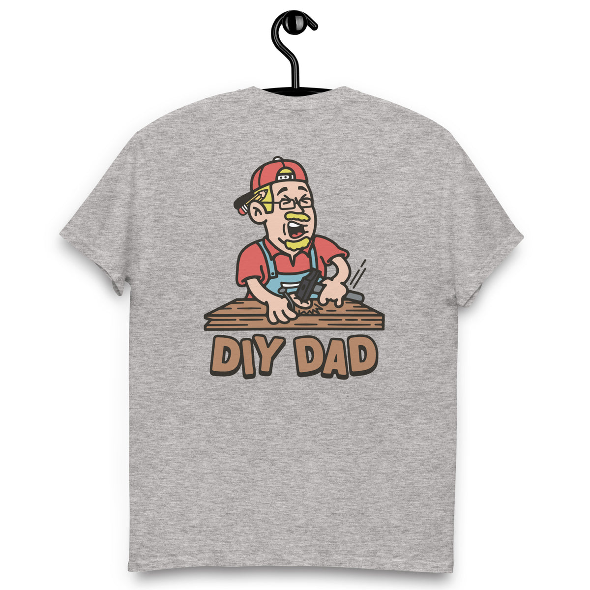 DIY Blond Hair Light Skin Tone Glasses Moustache & Chin Beard Dad T-Shirt