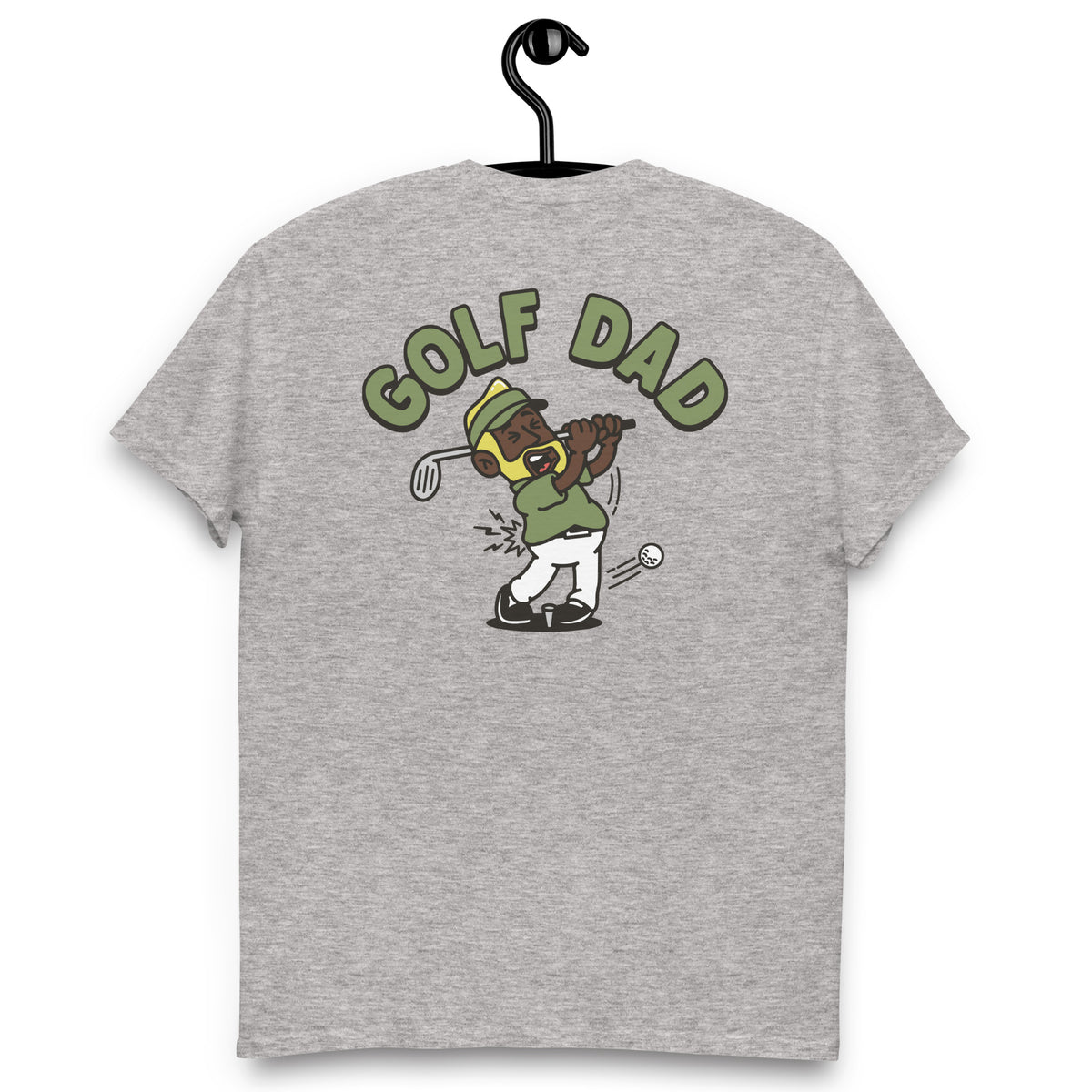 Golf Blond Hair Dark Skin Tone No-Glasses Beard Dad T-Shirt