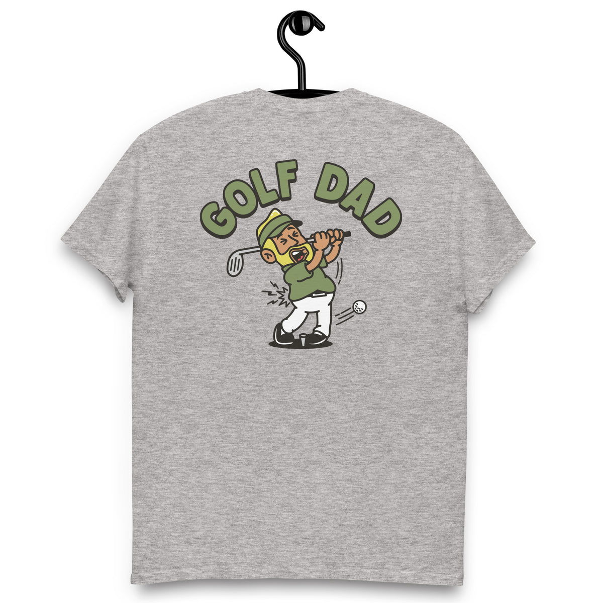 Golf Blond Hair Tan Skin Tone No-Glasses Beard Dad T-Shirt