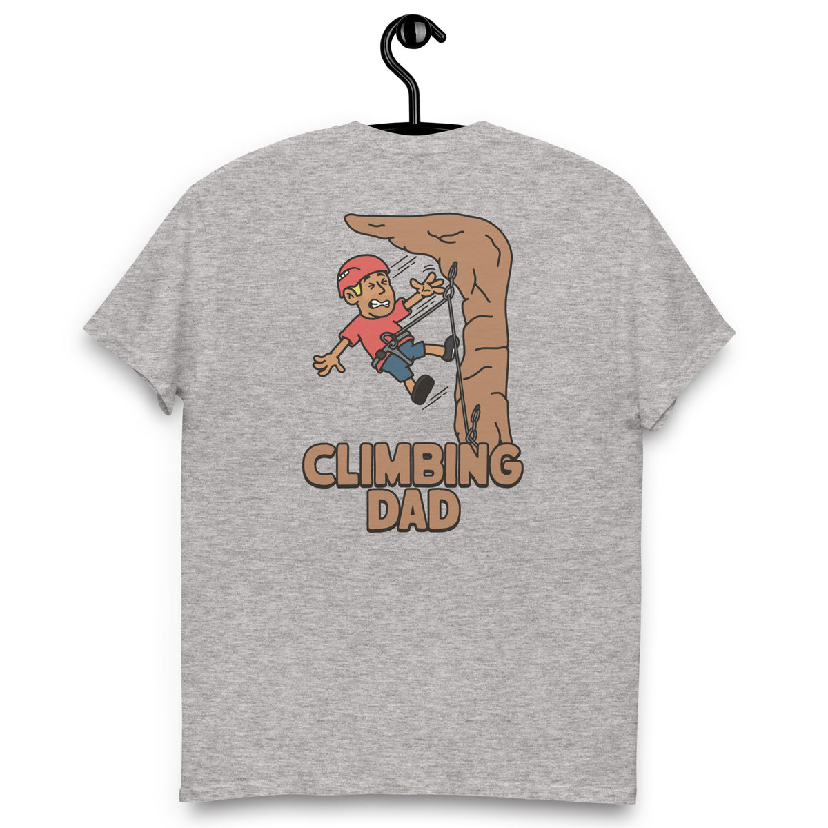 Climbing Blond Hair Tan Skin Tone No-Glasses Stubble Dad T-Shirt