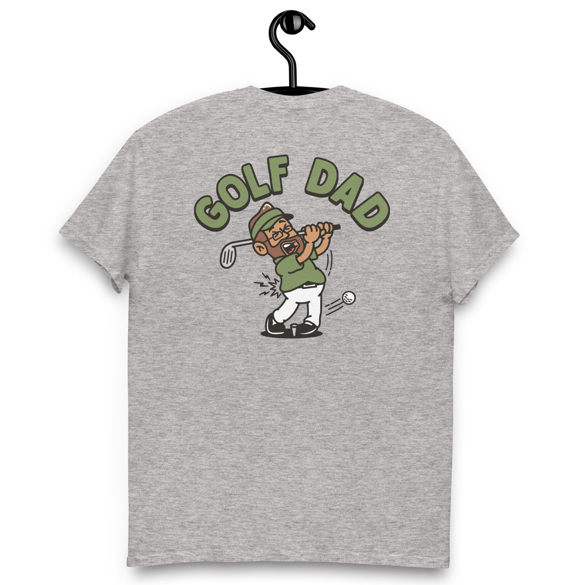 Golf Brown Hair Tan Skin Tone Glasses Beard Dad T-Shirt