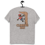 Climbing Brown Hair Dark Skin Tone Glasses Beard Dad T-Shirt