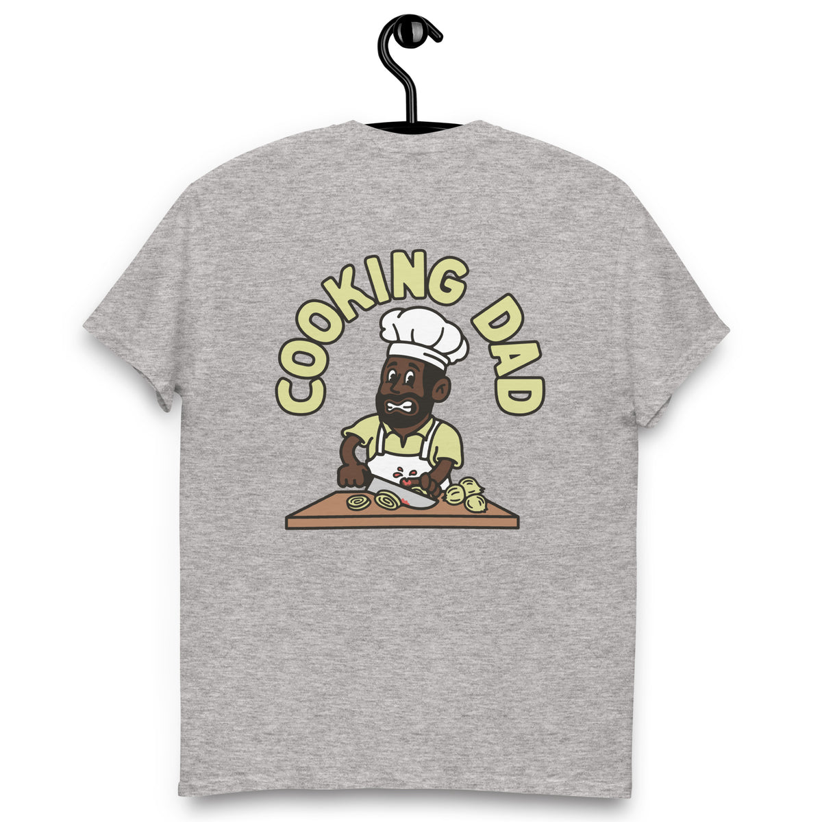 Cooking Black Hair Dark Skin Tone No-Glasses Beard Dad T-Shirt