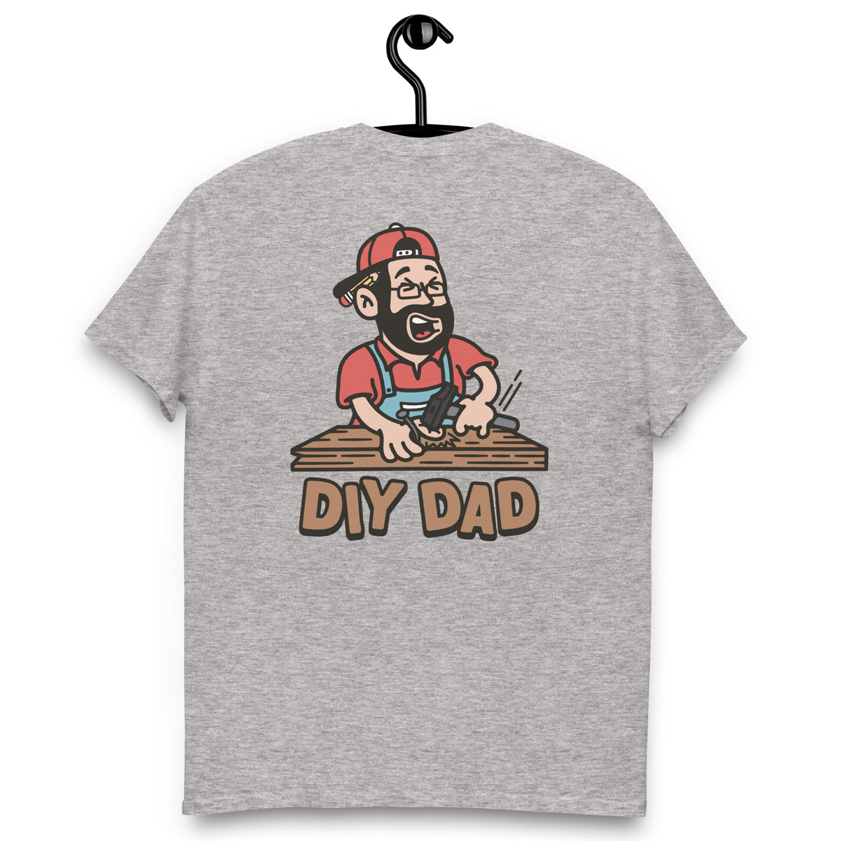 DIY Black Hair Light Skin Tone Glasses Beard Dad T-Shirt