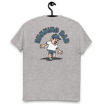 Running Black Hair Light Skin Tone No-Glasses Moustache Dad T-Shirt