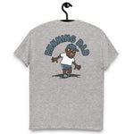 Running Blond Hair Dark Skin Tone No-Glasses Moustache Dad T-Shirt