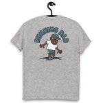 Running Blond Hair Dark Skin Tone Glasses Stubble Dad T-shirt